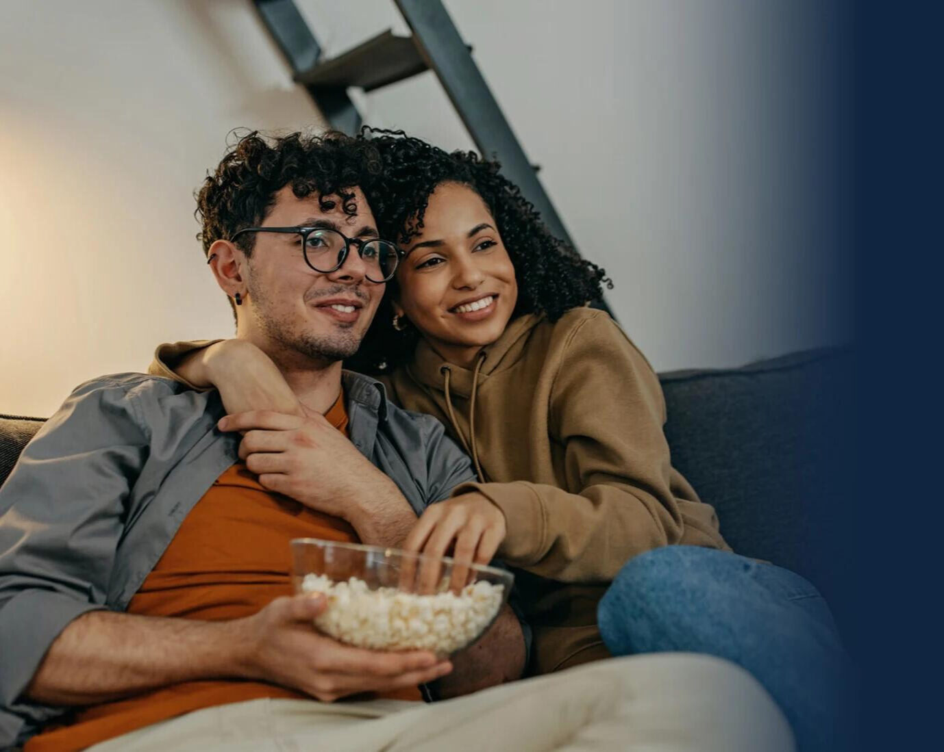 Happy Couple Watching TV